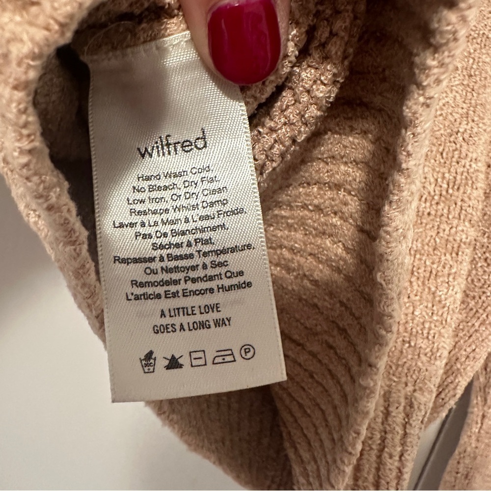 Aritzia Wilfred Dusty Rose Turtleneck Long Sleeve Sweater Size Small Women’s - Picture 10 of 11